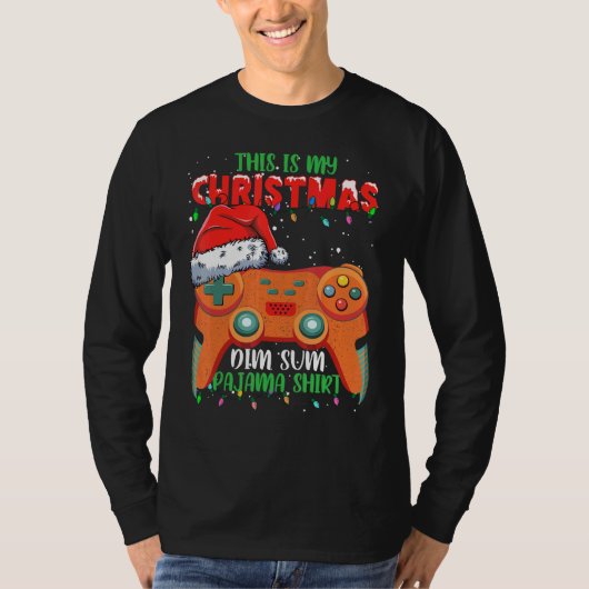 T-shirt This Is My Christmas Video Game Controller Dim Sum (Devant)