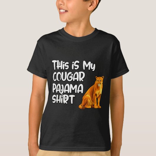 T-shirt This Is My Cougar Pajama Shirt, Funny Cougars (Devant)