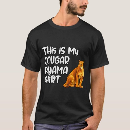 T-shirt This Is My Cougar Pajama Shirt, Funny Cougars (Devant)