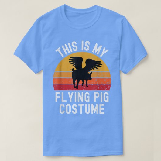 T-shirt This Is My Flying Pig Costume Funny Lazy Halloween (Design devant)