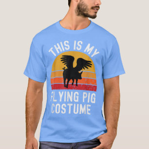 T-shirt This Is My Flying Pig Costume Funny Lazy Halloween