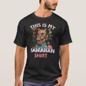T-shirt This Is My Hawaiian Shirt Funny Cat Hawaii Party L (Devant)