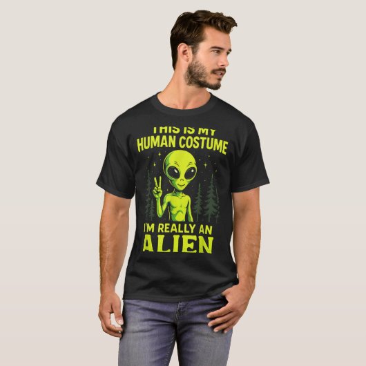T-shirt This Is My Human Costume - Funny Alien Halloween (Devant entier)