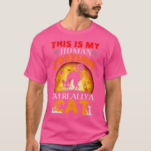 T-shirt This Is My Human Costume I'm Really A Cat Pumkin H