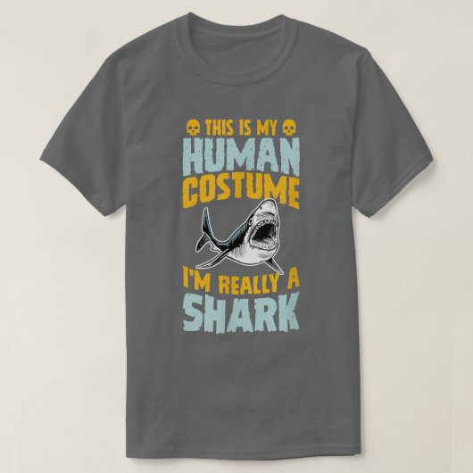 T-shirt This Is My Human Costume I'm Really A Shark Hallow (Design devant)