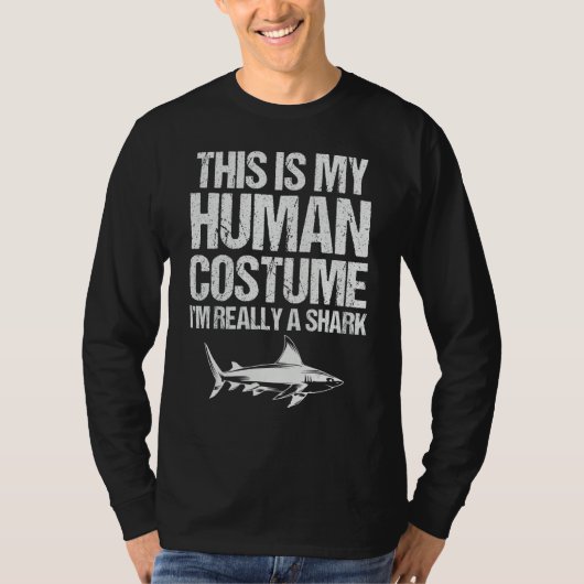T-shirt This is My Human Costume I'm Really a Shark Hallow (Devant)