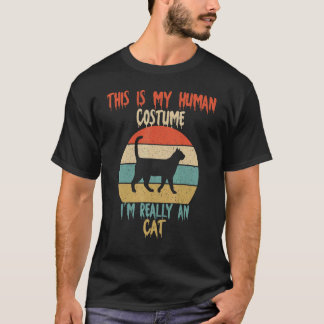 T-shirt This Is My Human Costume I'm Really An Cat Hallowe