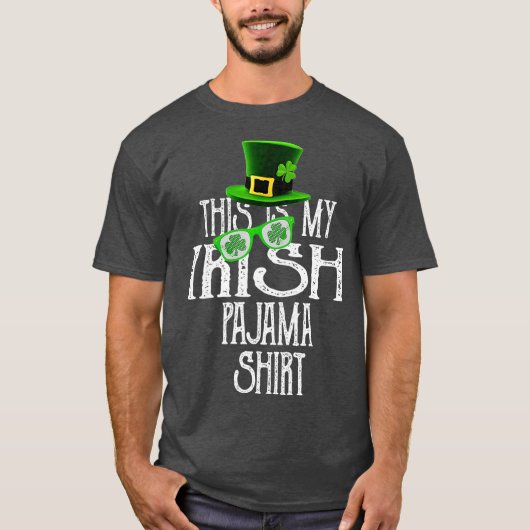 T-shirt This Is My Irish Pajama Shamrock GreenClover Boy (Devant)