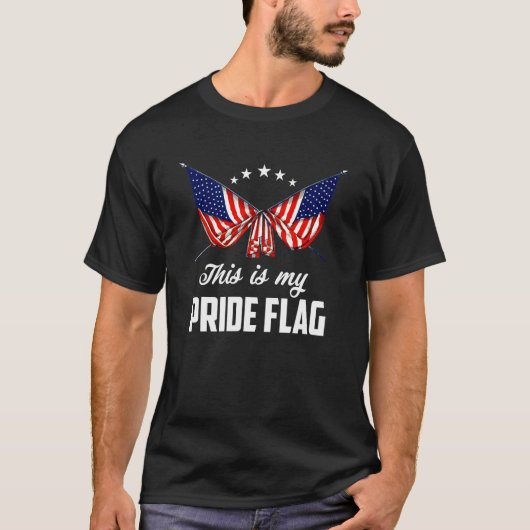 T-shirt This Is My Pride Flag American Flag Happy 4th of J (Devant)
