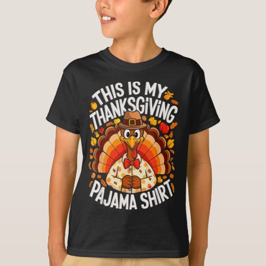 T-shirt This Is My Thanksgiving Pajama Shirt Adult Kid Men (Devant)