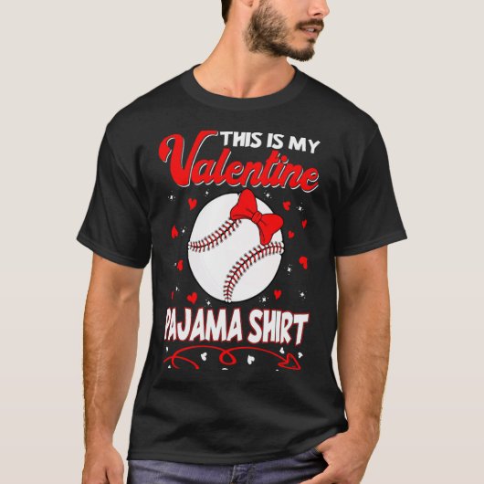 T-shirt This Is My Valentines Baseball Pajama For Kids Boy (Devant)