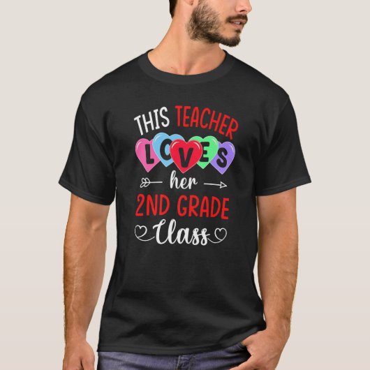 T-shirt THIS TEACHER LOVES HER 2ND GRADE CLASS Shirts Vale (Devant)