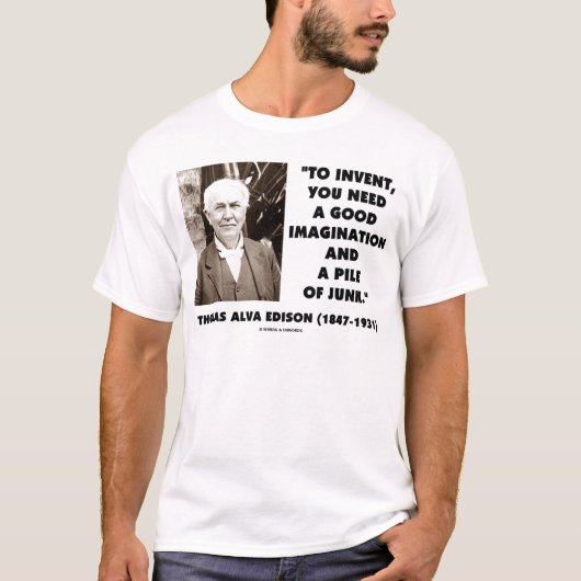 T-shirt Thomas Edison pour inventer la pile d'imagination (Devant)