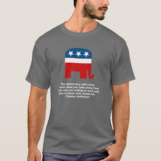 T-shirt Thomas Jefferson - la démocratie cessera à l'exi (Devant)