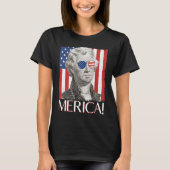 T-shirt Thomas Jefferson 'Merica Drapeau Patriotique Améri (Devant)