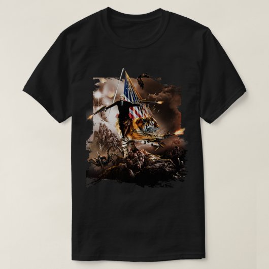 T-shirt Thomas Jefferson Riding Tiger (Design devant)