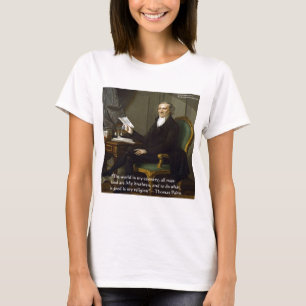 T-shirt Thomas Paine "Mes Frères" Citation Cadeaux & Carte