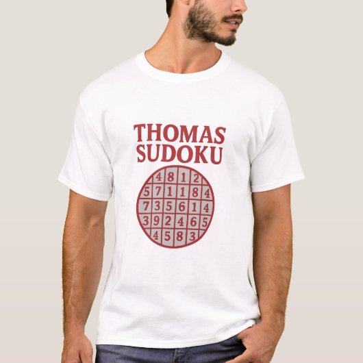 T-shirt THOMAS Sudoku Puzzle – Bold Red Grid Tee (Devant)