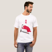 T-shirt Thon de chat couché Sushi (Devant entier)