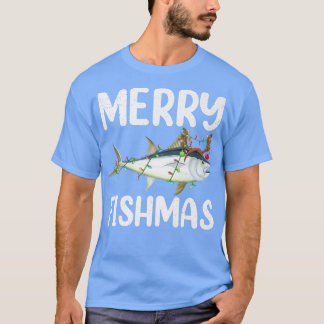 T-shirt Thon Poisson Amoureux Xmas Lumières Rindeer Tuner 