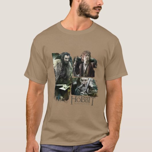 T-shirt THORIN OAKENSHIELD™, BILBO BAGGINS™, & Gandalf Art (Devant)