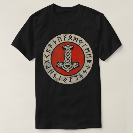 T-shirt Thors Hammer Mjolnir Wotan Norse Mythologie Odin V (Design devant)