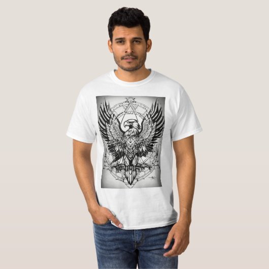 T-shirt "Threads de plumes : Tee - shirts de faucon en lig (Devant entier)