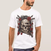 T-shirt Threads d'encre Rebel : Collection Rock & Rose Rev (Devant)