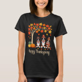 T-shirt Three Bernese Mountain Dogs Fall Tree Happy Thanks (Devant)