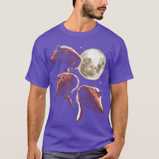 T-shirt Three Capybara Moon Funny Capybara Meme Mystical C