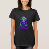 T-shirt Three-Eyed Alien DJ – Retro Pixel Beatmaster (Devant)
