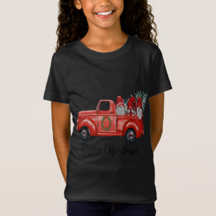 T-Shirt Three Gnomes dans Red Truck With Merry Christmas T