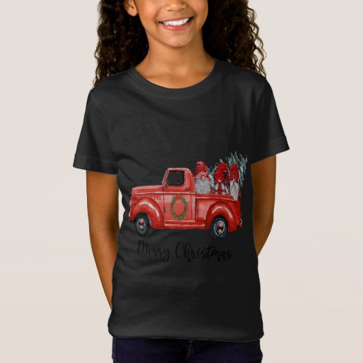 T-Shirt Three Gnomes dans Red Truck With Merry Christmas T (Devant)