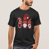 T-shirt Three Gnomes Holding Leopard Heart & Plaid Valenti (Devant)