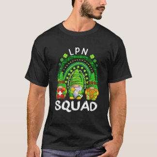 T-shirt Three Gnomies Rainbow LPN Squad Nurse St Patricks