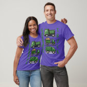 T-shirt Three Green Garbage Truck (Unisexe)