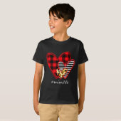 T-shirt Three Hearts Leopard Buffalo Plaid Mimi Life Valen (Devant entier)