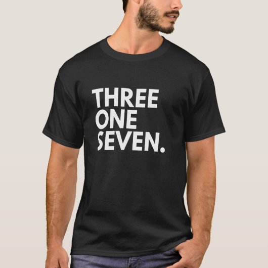 T-shirt THREE ONE SEVEN Area Code 317 Indianapolis IN Indi (Devant)
