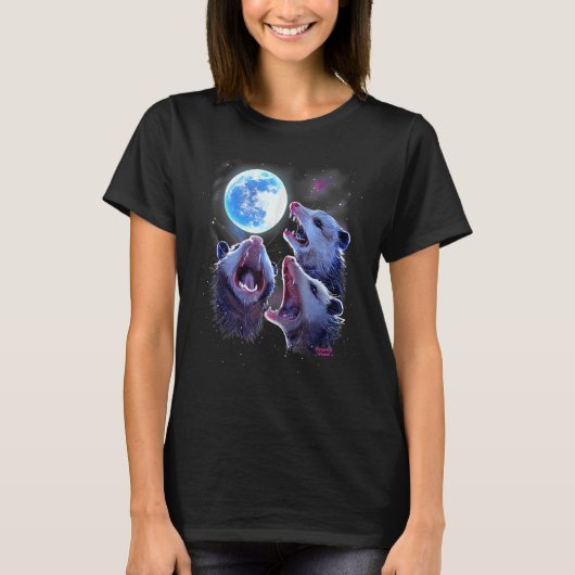 T-shirt Three Opossums Howling At The Moon  Possums (Devant)
