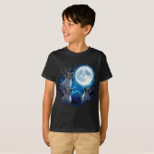 T-shirt Three Reindeer Howling At The Moon Merry Christmas (Devant entier)