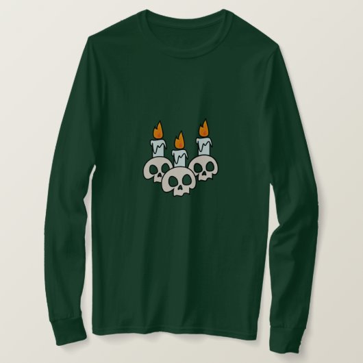 T-shirt Three Skulls with Burning Candles (Design devant)