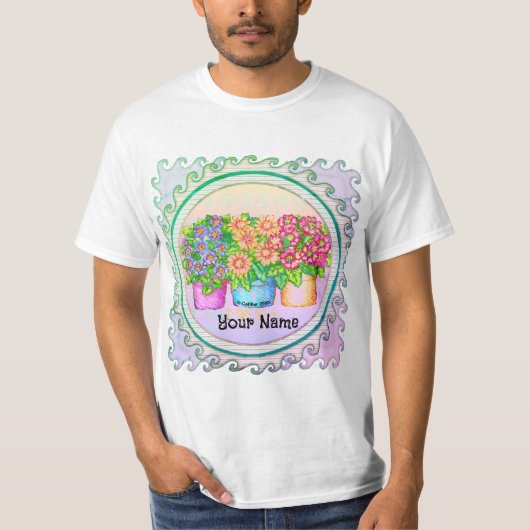 T-shirt Three Vases Flowers (Devant)