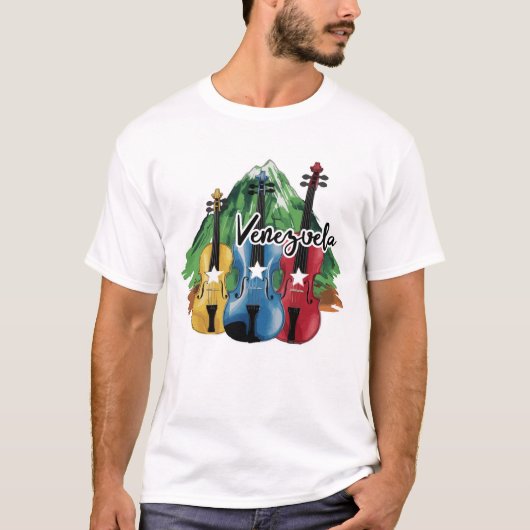 T-shirt three Venezuelan violins (Devant)