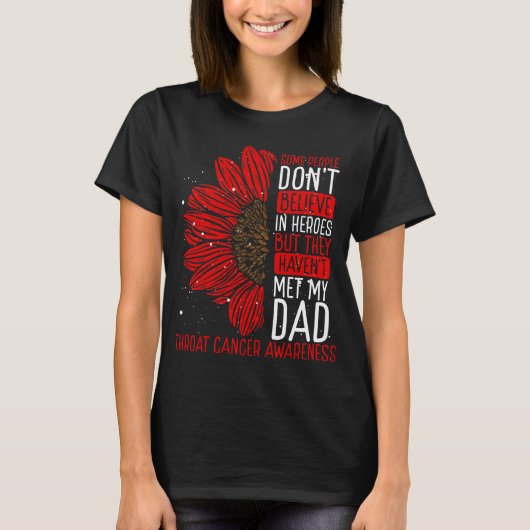 T-shirt Throat Cancer Awareness Ribbon Dad Warrior (Devant)
