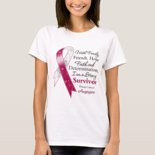 T-shirt Throat Cancer Soutien Survivant fort