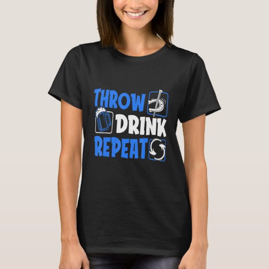 T-shirt Throw Horseshoes Drink Beer Repeat (Devant)