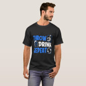T-shirt Throw Horseshoes Drink Beer Repeat (Devant entier)