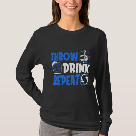 T-shirt Throw Horseshoes Drink Beer Repeat (Devant)