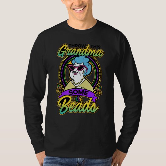 T-shirt Throw This Grandma Some Beads Beadwork Hand Stitch (Devant)