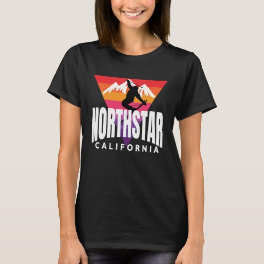 T-shirt Throwback Northstar Skier Northstar California Vin (Devant)